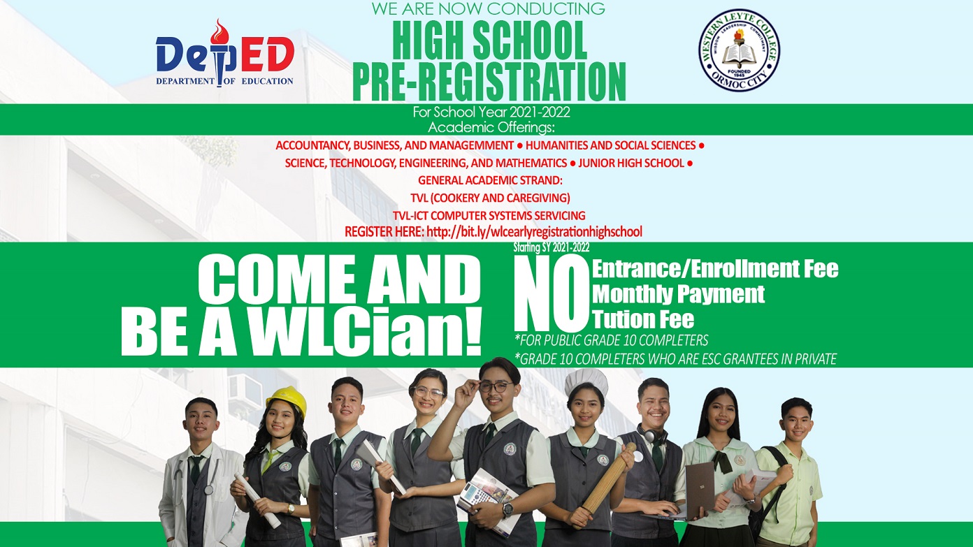 Read more about the article NOW OPEN: HIGH SCHOOL PRE-REGISTRATION  FOR SY: 2021-2022