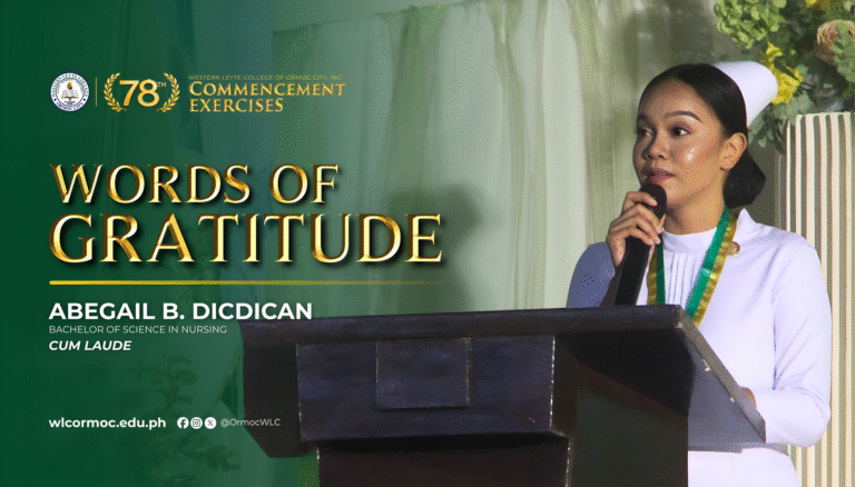 Read more about the article WLCGrad2026 | Words of Gratitude of Abegail B. Dicdican (Cum Laude)