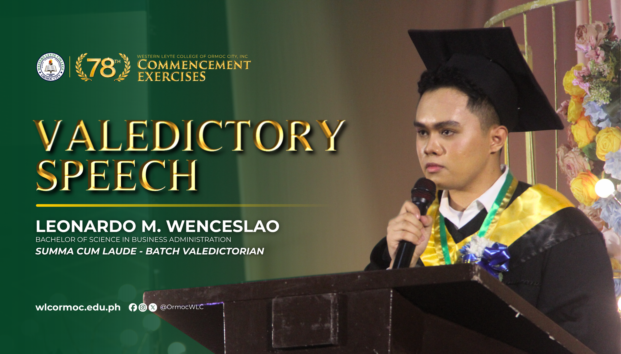 You are currently viewing WLCGrad2026 | Valedictory Speech of Leonardo M. Wenceslao (Summa Cum Laude – Batch Valedictorian)
